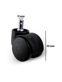 Pimli 11mm Sandalye Tekeri Geçme Koltuk Tekeri(50MM)(SİYAH) Siyah SİYAH - 2 ADET thumbnail 3