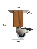 Kale Ahşap Tekerli Ayak Mobilya Masa ve Dolap Tekerli Ayağı(FRENLİ)(12CM-15CM)(KAYIN/GÜRGEN AĞACI) Ahşap Rengi 15cm FRENLİ 15cm - 1 ADET thumbnail 4