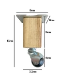 Kale Ahşap Top Tekerli Ayak Mobilya Masa Dolap Tekerli Ayağı(FRENSİZ)(12CM - 15CM)(CEVİZ AĞACI) Açık Ceviz 15cm 15cm - 2 ADET thumbnail 5