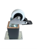 Kale Ahşap Tekerli Ayak Mobilya Masa ve Dolap Tekerli Ayağı(FRENLİ)(12CM-15CM)(KAYIN/GÜRGEN AĞACI) Antrasit 15cm FRENLİ 15cm - 4 ADET thumbnail 3