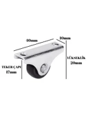 Sabit Tabanlı Masa Tekeri Sehpa ve Dolap Tekeri(Teker ÇAPI:17MM YÜKSEKLIK:20MM)(KROM-SİYAH) Siyah SİYAH - 8 ADET thumbnail 4