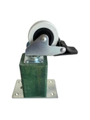 Kale Ahşap Tekerli Ayak Mobilya Masa ve Dolap Tekerli Ayağı(FRENLİ)(12CM-15CM)(KAYIN/GÜRGEN AĞACI) Yeşil 12cm FRENLİ 12cm - 1 ADET - 3
