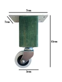 Kale Ahşap Tekerli Ayak Mobilya Masa ve Dolap Tekerli Ayağı(FRENSİZ)(12CM-15CM)(KAYIN/GÜRGEN AĞACI) Yeşil 15cm FRENSİZ 15cm - 4 ADET thumbnail 5