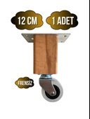 Kale Ahşap Tekerli Ayak Mobilya Masa ve Dolap Tekerli Ayağı(FRENSİZ)(12CM-15CM)(KAYIN/GÜRGEN AĞACI) Ahşap Rengi 12cm FRENSİZ 12cm - 1 ADET thumbnail 1