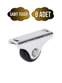 Sabit Tabanlı Masa Tekeri Sehpa ve Dolap Tekeri(Teker ÇAPI:17MM YÜKSEKLIK:20MM)(KROM-SİYAH) Siyah SİYAH - 8 ADET thumbnail 1