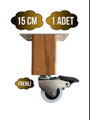 Kale Ahşap Tekerli Ayak Mobilya Masa ve Dolap Tekerli Ayağı(FRENLİ)(12CM-15CM)(KAYIN/GÜRGEN AĞACI) Ahşap Rengi 15cm FRENLİ 15cm - 1 ADET thumbnail 1