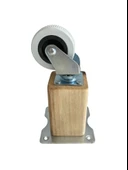 Kale Ahşap Tekerli Ayak Mobilya Masa Dolap Tekerli Ayağı(FRENSİZ)(12CM - 15CM)(CEVİZ AĞACI) Açık Ceviz 12cm FRENSİZ 12cm - 4 ADET thumbnail 3