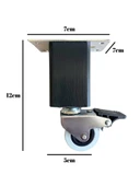 Kale Ahşap Tekerli Ayak Mobilya Masa ve Dolap Tekerli Ayağı(FRENLİ)(12CM-15CM)(KAYIN/GÜRGEN AĞACI) Antrasit 12cm FRENLİ 12cm - 2 ADET thumbnail 4