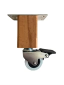 Kale Ahşap Tekerli Ayak Mobilya Masa ve Dolap Tekerli Ayağı(FRENLİ)(12CM-15CM)(KAYIN/GÜRGEN AĞACI) Ahşap Rengi 15cm FRENLİ 15cm - 1 ADET thumbnail 2