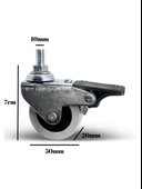 Vidalı Frenli Sandalye Tekeri Koltuk ve Sehpa Tekeri(10MM)(50MM)(KROM - GRİ)(FRENLİ)(VİDALI) Gri GRİ - 4 ADET - 3