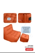 XPERMATE PuffyMod Dekoratif Kare Puf Orta Sehpa Ayak Uzatma Puf 40x40 cm Kiremit - 4