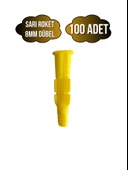 Roket Sarı 8mm Dübel Beton Tuğla Briket Dubeli(8MM)(SARI)(ROKET) Sarı 8mm SARI - 100 ADET thumbnail 1