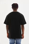 Unisex Baskılı Oversize T-Shirt - Siyah - 2