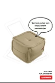 XPERMATE PuffyMod Dekoratif Kare Puf Orta Sehpa Ayak Uzatma Puf 40x40 cm Bej thumbnail 1