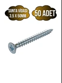 Sunta Vidası 3,5x50mm Çinko Ahşap MDF Montaj Vidası(3,5X50MM) 50 ADET thumbnail 1
