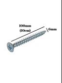 Sunta Vidası 6x100mm Çinko Ahşap MDF Montaj Vidası(6X100MM) 25 ADET thumbnail 5