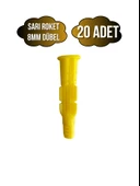 Roket Sarı 8mm Dübel Beton Tuğla Briket Dubeli(8MM)(SARI)(ROKET) Sarı 8mm SARI - 20 ADET - 1