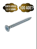 Sunta Vidası 3,5x50mm Çinko Ahşap MDF Montaj Vidası(3,5X50MM) 100 ADET thumbnail 1