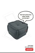 XPERMATE PuffyMod Dekoratif Kare Puf Orta Sehpa Ayak Uzatma Puf 40x40 cm Gri thumbnail 1