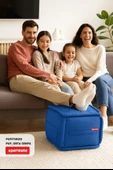 XPERMATE PuffyMod Dekoratif Kare Puf Orta Sehpa Ayak Uzatma Puf 40x40 cm Sarı - 5