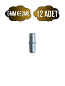 Metal Çift Taraflı 5mm Geçme Raf Pimi Dolap Raf Altı Pimi(5MM)(METAL) Krom KROM - 12 ADET - 1