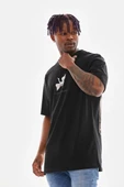 Unisex Baskılı Oversize T-Shirt - Siyah thumbnail 6