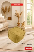 XPERMATE PuffyMod Dekoratif Kare Puf Orta Sehpa Ayak Uzatma Puf 40x40 cm Hardal thumbnail 2