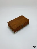 Doğal Ahşap Takı Kutusu Ahşap Saklama Kutusu(BEYAZ ÇAM)(CEVİZ)(BOY:20CM EN:12CM Yük:6CM) Ceviz BOY:20cm EN:12cm YÜK:6cm - 2