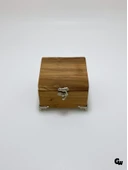 Doğal Ahşap Takı Kutusu Ahşap Saklama Kutusu(KİRAZ AĞACI)(BOY:12CM EN:12CM Yük:8CM) Ahşap Rengi BOY:12cm EN:12cm YÜK:8cm - 4