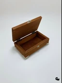Doğal Ahşap Takı Kutusu Ahşap Saklama Kutusu(BEYAZ ÇAM)(CEVİZ)(BOY:20CM EN:12CM Yük:6CM) Ceviz BOY:20cm EN:12cm YÜK:6cm - 1