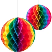 Rengarenk Kağıt Süs Fener 30 cm 1 adet thumbnail 3