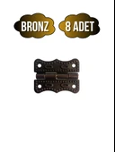 Papatya Tavla Menteşesi Mobilya Kutu Menteşesi(BRONZ)(EN:3CM BOY:2CM) Bronz BRONZ - 8 ADET thumbnail 1