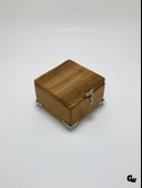 Doğal Ahşap Takı Kutusu Ahşap Saklama Kutusu(KİRAZ AĞACI)(BOY:12CM EN:12CM Yük:8CM) Ahşap Rengi BOY:12cm EN:12cm YÜK:8cm - 2