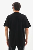 Unisex Oversize Kolye Dahil T-Shirt - Siyah - 6