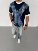 Unisex Bisiklet Yaka Baskılı Oversize T-Shirt - Siyah thumbnail 1