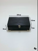 Doğal Ahşap Hareli Takı Kutusu Ahşap Saklama Kutusu(BEYAZ ÇAM)(ANTRASİT)(BOY:20CM EN:12CM Yük:8CM) Antrasit BOY:20cm EN:12cm YÜK:8cm - 5