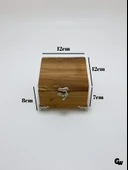 Doğal Ahşap Takı Kutusu Ahşap Saklama Kutusu(KİRAZ AĞACI)(BOY:12CM EN:12CM Yük:8CM) Ahşap Rengi BOY:12cm EN:12cm YÜK:8cm - 5