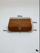 Doğal Ahşap Takı Kutusu Ahşap Saklama Kutusu(BEYAZ ÇAM)(CEVİZ)(BOY:20CM EN:12CM Yük:6CM) Ceviz BOY:20cm EN:12cm YÜK:6cm - 5