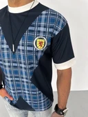 Unisex Bisiklet Yaka Baskılı Oversize T-Shirt - Siyah thumbnail 4