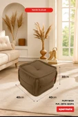 XPERMATE PuffyMod Dekoratif Kare Puf Orta Sehpa Ayak Uzatma Puf 40x40 cm Kahverengi thumbnail 2