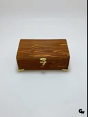 Doğal Ahşap Takı Kutusu Ahşap Saklama Kutusu(BEYAZ ÇAM)(CEVİZ)(BOY:20CM EN:12CM Yük:8CM) Ceviz BOY:20cm EN:12cm YÜK:8cm - 4