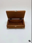 Doğal Ahşap Takı Kutusu Ahşap Saklama Kutusu(BEYAZ ÇAM)(CEVİZ)(BOY:20CM EN:12CM Yük:6CM) Ceviz BOY:20cm EN:12cm YÜK:6cm - 3