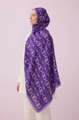 İmannoor Baklava Noor Floş Viskon Şal MOR - PURPLE 242 3014 080 thumbnail 4