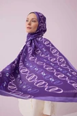 İmannoor Baklava Noor Floş Viskon Şal MOR - PURPLE 242 3014 080 thumbnail 2