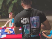 Erkek Bisiklet Yaka Baskılı Oversize T-Shirt - Siyah thumbnail 2