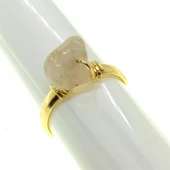 Altın Renk Doğal Taş Zirkon Yüzük Ayarlanabilir Karışıktır, Her Parmağa Uygun thumbnail 2