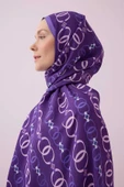 İmannoor Baklava Noor Floş Viskon Şal MOR - PURPLE 242 3014 080 thumbnail 3