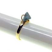 Altın Renk Doğal Taş Zirkon Yüzük Ayarlanabilir Karışıktır, Her Parmağa Uygun thumbnail 1