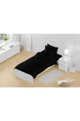 mer-tim ezberbozan ev tekstili Mer-tim Pamuklu Ranforce Tek Kişilik 100x200x25 Lastikli Çarşaf Takımı - Siyah thumbnail 1
