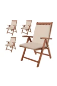 mer-tim ezberbozan ev tekstili Mer-tim Bahçe Balkon Salon Krem Sandalye Minderi (ARKALIKLI) 4 Lü thumbnail 1